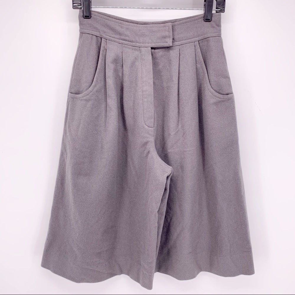 VINTAGE High Waist Wide Leg Cropped Wool Pants